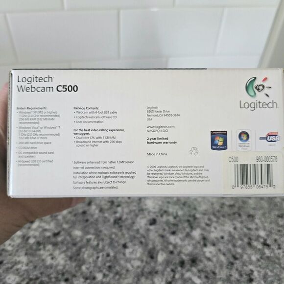 Logitech Webcam C500 1.3-MP Video Glass Lens Built In Microphone Zoom Homeschool - Picture 7 of 7